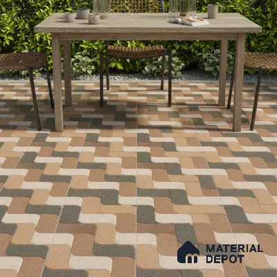 Patterned Look Floor Tile TL 09369 B | Matte Finish 16 x 16 inch Vitrified Tile - 12 mm | Suitable For Kitchen, Bathroom, Bedroom & Office | Pattern Alignment May Vary | 2-3 mm Spacer is Mandatory