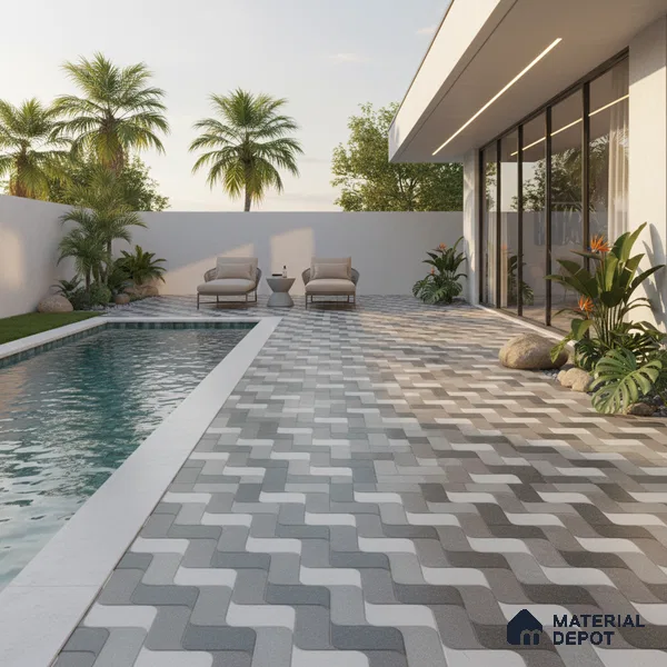 Patterned Look Floor Tile TL 09369 | Matte Finish 16 x 16 inch Vitrified Tile - 12 mm | Suitable For Kitchen, Bathroom, Bedroom & Office | Pattern Alignment May Vary | 2-3 mm Spacer is Mandatory