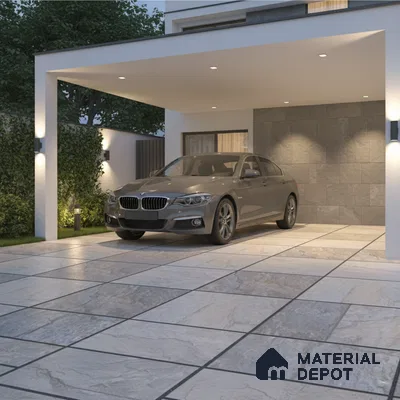Stone Look Floor Tile TL 09370 | Matte Finish 16 x 16 inch Vitrified Tile - 12 mm | Suitable For Kitchen, Bathroom, Bedroom & Office | Pattern Alignment May Vary | 2-3 mm Spacer is Mandatory