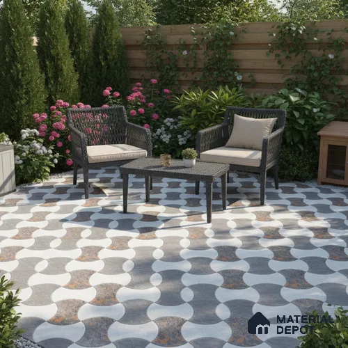 Patterned Look Floor Tile TL 09371 | Matte Finish 16 x 16 inch Vitrified Tile - 12 mm | Suitable For Kitchen, Bathroom, Bedroom & Office | Pattern Alignment May Vary | 2-3 mm Spacer is Mandatory