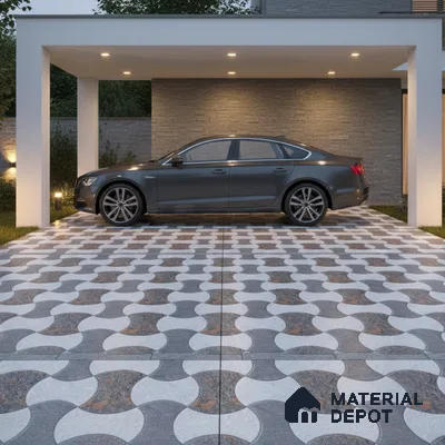 Patterned Look Floor Tile TL 09371 | Matte Finish 16 x 16 inch Vitrified Tile - 12 mm | Suitable For Kitchen, Bathroom, Bedroom & Office | Pattern Alignment May Vary | 2-3 mm Spacer is Mandatory