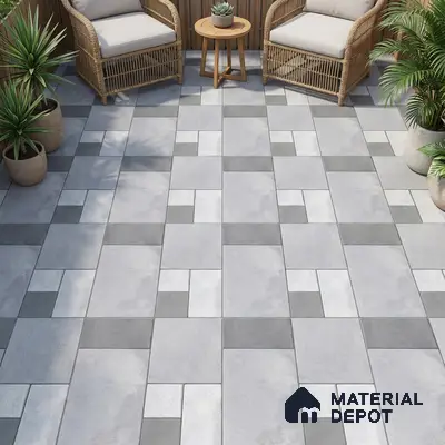Stone Look Floor Tile TL 09372 | Matte Finish 16 x 16 inch Vitrified Tile - 12 mm | Suitable For Kitchen, Bathroom, Bedroom & Office | Pattern Alignment May Vary | 2-3 mm Spacer is Mandatory