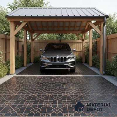 Stone Look Floor Tile TL 09374 | Matte Finish 16 x 16 inch Vitrified Tile - 12 mm | Suitable For Kitchen, Bathroom, Bedroom & Office | Pattern Alignment May Vary | 2-3 mm Spacer is Mandatory
