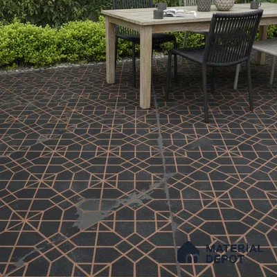 Stone Look Floor Tile TL 09374 | Matte Finish 16 x 16 inch Vitrified Tile - 12 mm | Suitable For Kitchen, Bathroom, Bedroom & Office | Pattern Alignment May Vary | 2-3 mm Spacer is Mandatory