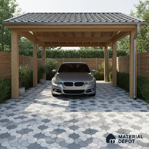 Patterned Look Floor Tile TL 09377 | Matte Finish 16 x 16 inch Vitrified Tile - 12 mm | Suitable For Kitchen, Bathroom, Bedroom & Office | Pattern Alignment May Vary | 2-3 mm Spacer is Mandatory