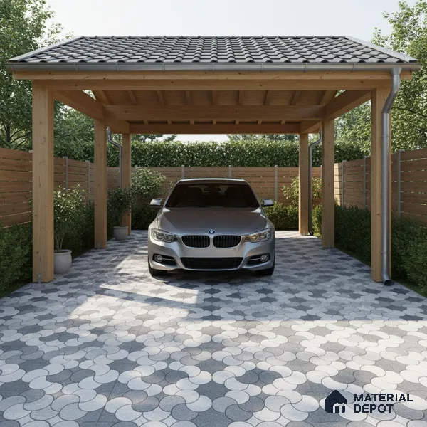 Patterned Look Floor Tile TL 09377 | Matte Finish 16 x 16 inch Vitrified Tile - 12 mm | Suitable For Kitchen, Bathroom, Bedroom & Office | Pattern Alignment May Vary | 2-3 mm Spacer is Mandatory