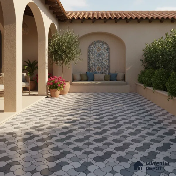 Patterned Look Floor Tile TL 09377 | Matte Finish 16 x 16 inch Vitrified Tile - 12 mm | Suitable For Kitchen, Bathroom, Bedroom & Office | Pattern Alignment May Vary | 2-3 mm Spacer is Mandatory