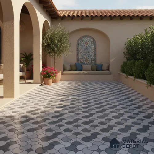 Patterned Look Floor Tile TL 09377 | Matte Finish 16 x 16 inch Vitrified Tile - 12 mm | Suitable For Kitchen, Bathroom, Bedroom & Office | Pattern Alignment May Vary | 2-3 mm Spacer is Mandatory