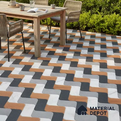 Patterned Look Floor Tile TL 09378 B | Matte Finish 16 x 16 inch Vitrified Tile - 12 mm | Suitable For Kitchen, Bathroom, Bedroom & Office | Pattern Alignment May Vary | 2-3 mm Spacer is Mandatory