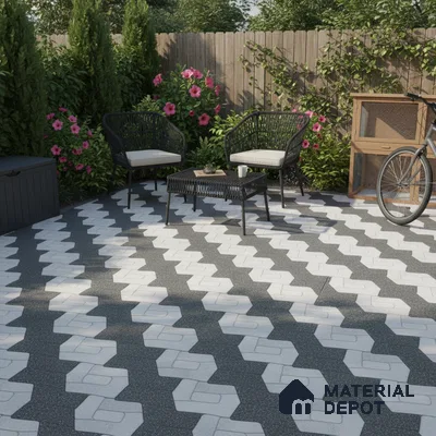 Patterned Look Floor Tile TL 09378 C | Matte Finish 16 x 16 inch Vitrified Tile - 12 mm | Suitable For Kitchen, Bathroom, Bedroom & Office | Pattern Alignment May Vary | 2-3 mm Spacer is Mandatory