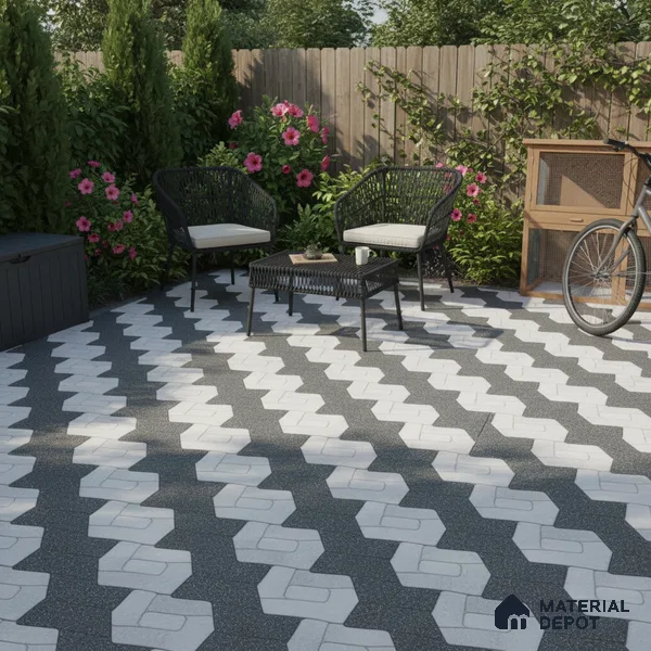Patterned Look Floor Tile TL 09378 C | Matte Finish 16 x 16 inch Vitrified Tile - 12 mm | Suitable For Kitchen, Bathroom, Bedroom & Office | Pattern Alignment May Vary | 2-3 mm Spacer is Mandatory