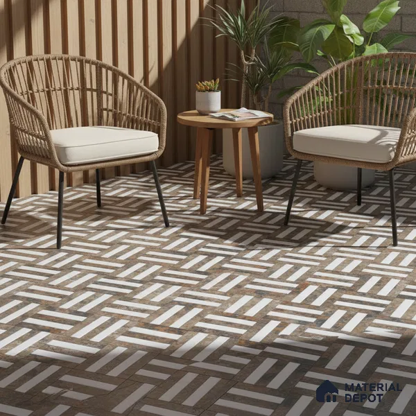 Patterned Look Floor Tile TL 09379 | Matte Finish 16 x 16 inch Vitrified Tile - 12 mm | Suitable For Kitchen, Bathroom, Bedroom & Office | Pattern Alignment May Vary | 2-3 mm Spacer is Mandatory