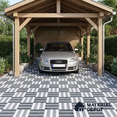 Patterned Look Floor Tile TL 09380 | Matte Finish 16 x 16 inch Vitrified Tile - 12 mm | Suitable For Kitchen, Bathroom, Bedroom & Office | Pattern Alignment May Vary | 2-3 mm Spacer is Mandatory