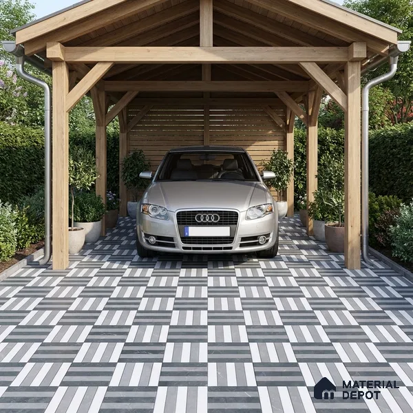 Patterned Look Floor Tile TL 09380 | Matte Finish 16 x 16 inch Vitrified Tile - 12 mm | Suitable For Kitchen, Bathroom, Bedroom & Office | Pattern Alignment May Vary | 2-3 mm Spacer is Mandatory