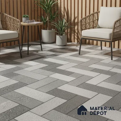 Stone Look Floor Tile TL 09381 | Matte Finish 16 x 16 inch Vitrified Tile - 12 mm | Suitable For Kitchen, Bathroom, Bedroom & Office | Pattern Alignment May Vary | 2-3 mm Spacer is Mandatory