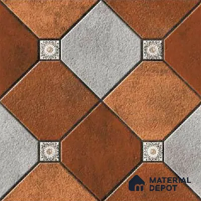 Patterned Look Floor Tile TL 09383 B | Matte Finish 16 x 16 inch Vitrified Tile - 12 mm | Suitable For Kitchen, Bathroom, Bedroom & Office | Pattern Alignment May Vary | 2-3 mm Spacer is Mandatory