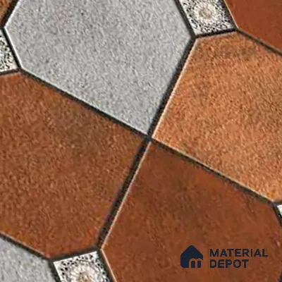 Patterned Look Floor Tile TL 09383 B | Matte Finish 16 x 16 inch Vitrified Tile - 12 mm | Suitable For Kitchen, Bathroom, Bedroom & Office | Pattern Alignment May Vary | 2-3 mm Spacer is Mandatory