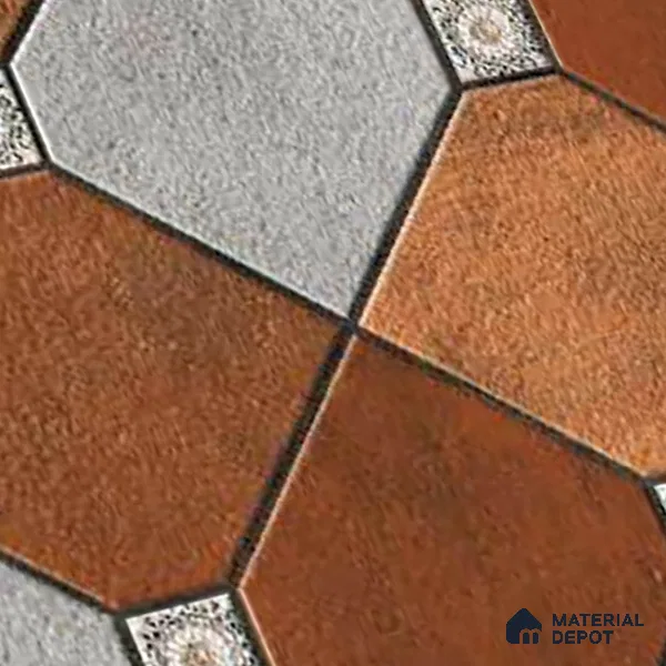 Patterned Look Floor Tile TL 09383 B | Matte Finish 16 x 16 inch Vitrified Tile - 12 mm | Suitable For Kitchen, Bathroom, Bedroom & Office | Pattern Alignment May Vary | 2-3 mm Spacer is Mandatory