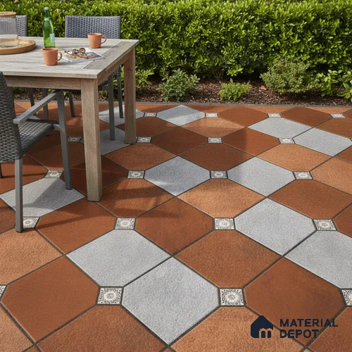 Patterned Look Floor Tile TL 09383 B | Matte Finish 16 x 16 inch Vitrified Tile - 12 mm | Suitable For Kitchen, Bathroom, Bedroom & Office | Pattern Alignment May Vary | 2-3 mm Spacer is Mandatory