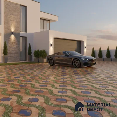 Patterned Look Floor Tile TL 09384 | Matte Finish 16 x 16 inch Vitrified Tile - 12 mm | Suitable For Kitchen, Bathroom, Bedroom & Office | Pattern Alignment May Vary | 2-3 mm Spacer is Mandatory