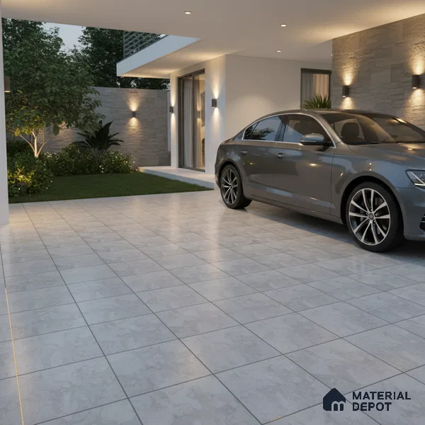 Stone Look Floor Tile TL 09385 C | Matte Finish 16 x 16 inch Vitrified Tile - 12 mm | Suitable For Kitchen, Bathroom, Bedroom & Office | Pattern Alignment May Vary | 2-3 mm Spacer is Mandatory