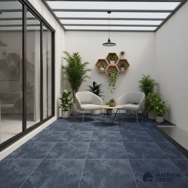 Stone Look Floor Tile TL 09385 | Matte Finish 16 x 16 inch Vitrified Tile - 12 mm | Suitable For Kitchen, Bathroom, Bedroom & Office | Pattern Alignment May Vary | 2-3 mm Spacer is Mandatory