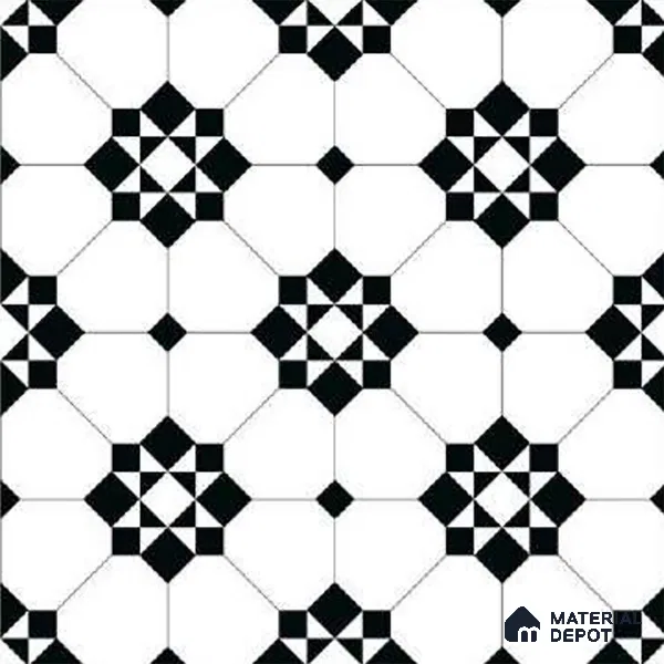 Moroccan Look Floor Tile TL 09386 | Matte Finish 16 x 16 inch Vitrified Tile - 12 mm | Suitable For Kitchen, Bathroom, Bedroom & Office | Pattern Alignment May Vary | 2-3 mm Spacer is Mandatory