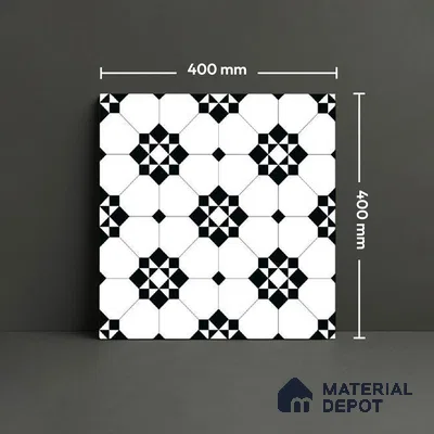 Moroccan Look Floor Tile TL 09386 | Matte Finish 16 x 16 inch Vitrified Tile - 12 mm | Suitable For Kitchen, Bathroom, Bedroom & Office | Pattern Alignment May Vary | 2-3 mm Spacer is Mandatory