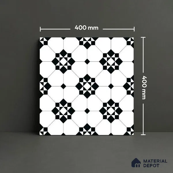 Moroccan Look Floor Tile TL 09386 | Matte Finish 16 x 16 inch Vitrified Tile - 12 mm | Suitable For Kitchen, Bathroom, Bedroom & Office | Pattern Alignment May Vary | 2-3 mm Spacer is Mandatory