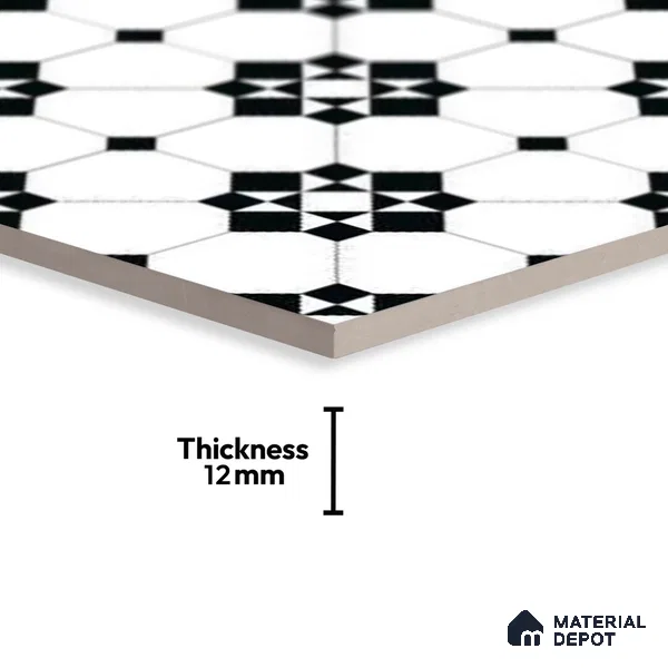 Moroccan Look Floor Tile TL 09386 | Matte Finish 16 x 16 inch Vitrified Tile - 12 mm | Suitable For Kitchen, Bathroom, Bedroom & Office | Pattern Alignment May Vary | 2-3 mm Spacer is Mandatory