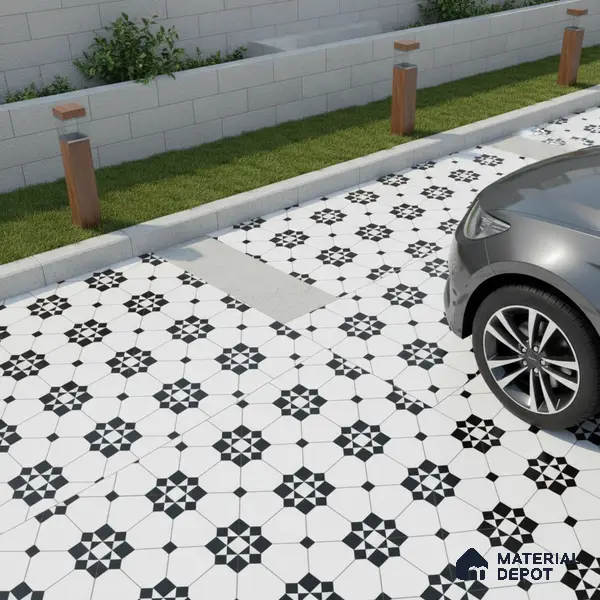 Moroccan Look Floor Tile TL 09386 | Matte Finish 16 x 16 inch Vitrified Tile - 12 mm | Suitable For Kitchen, Bathroom, Bedroom & Office | Pattern Alignment May Vary | 2-3 mm Spacer is Mandatory