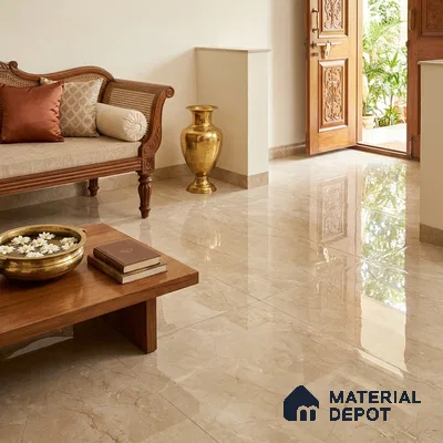 Marble Floor & Wall Tile TL 09387 Breccia Aurora 6 ft x 4 ft Carving Glossy Finish Vitrified Large Format Tile - 9 mm | Suitable for Living Room, Bedroom, Bathroom | Adhesive and Spacers Must be Used During Installation