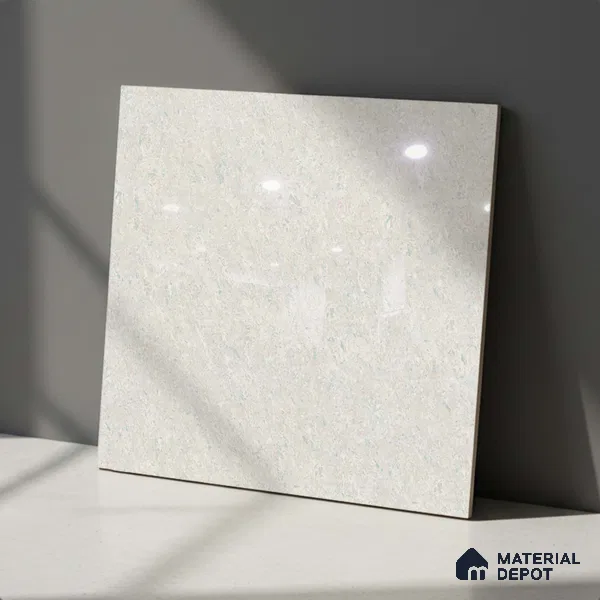 Stone Floor Tile TL 09389 F Silver Pista 2 ft x 2 ft Glossy Finish Vitrified Tile - 8 mm | Suitable For Bathroom, Terrace & Balcony
