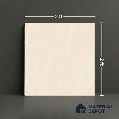 Stone Look Floor Tile TL 09391 | Glossy Finish 2 ft x 2 ft Vitrified Tile - 9 mm | Suitable For Kitchen, Bathroom, Bedroom & Office