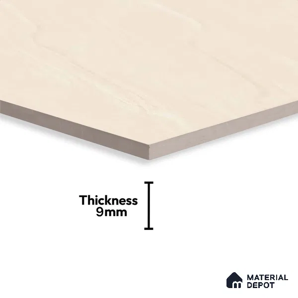 Stone Look Floor Tile TL 09391 | Glossy Finish 2 ft x 2 ft Vitrified Tile - 9 mm | Suitable For Kitchen, Bathroom, Bedroom & Office
