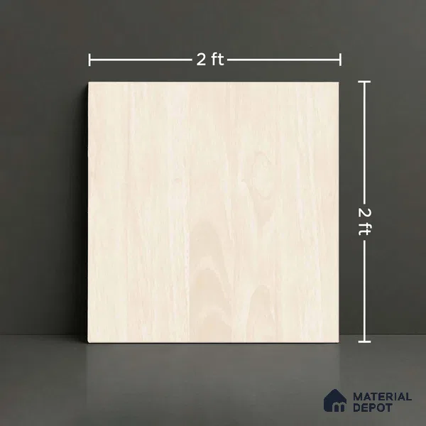 Wood Look Floor Tile TL 09393 | Glossy Finish 2 ft x 2 ft Vitrified Tile - 9 mm | Suitable For Kitchen, Bathroom, Bedroom & Office
