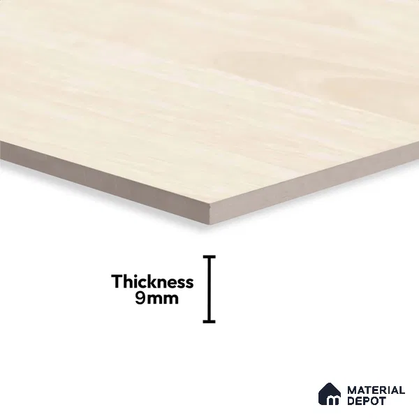 Wood Look Floor Tile TL 09393 | Glossy Finish 2 ft x 2 ft Vitrified Tile - 9 mm | Suitable For Kitchen, Bathroom, Bedroom & Office