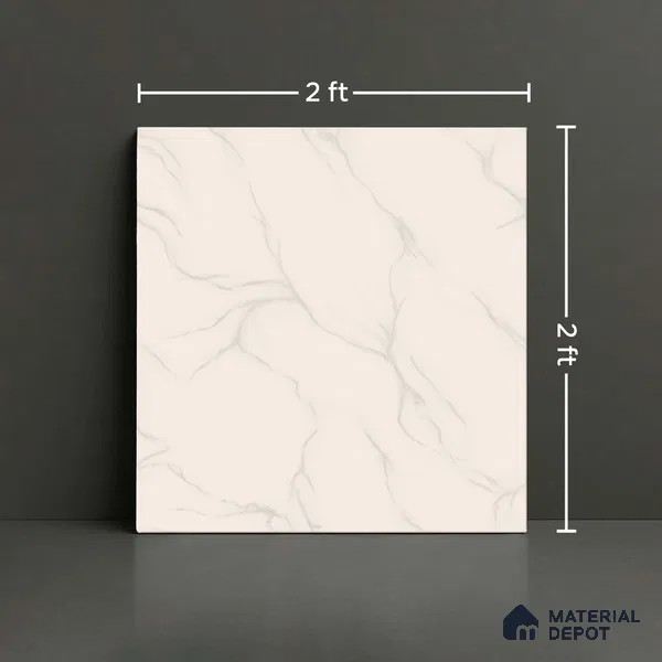 Stone Look Floor Tile TL 09394 | Glossy Finish 2 ft x 2 ft Vitrified Tile - 9 mm | Suitable For Kitchen, Bathroom, Bedroom & Office