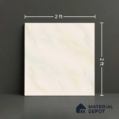 Stone Look Floor Tile TL 09395 | Glossy Finish 2 ft x 2 ft Vitrified Tile - 7 mm | Suitable For Kitchen, Bathroom, Bedroom & Office