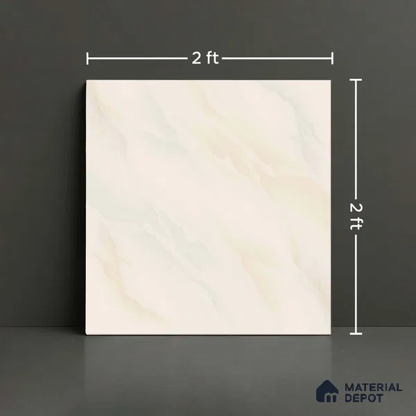 Stone Look Floor Tile TL 09395 | Glossy Finish 2 ft x 2 ft Vitrified Tile - 7 mm | Suitable For Kitchen, Bathroom, Bedroom & Office