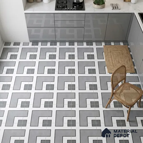 Moroccan Look Floor Tile TL 09399 | Matte Finish 2 ft x 2 ft Vitrified Tile - 12 mm | Suitable For Kitchen, Bathroom, Bedroom & Office | Please Expect a Slight Variation of Pattern
