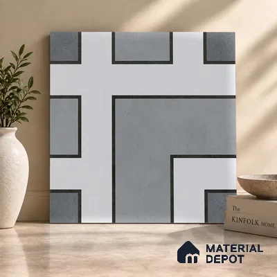 Moroccan Look Floor Tile TL 09399 | Matte Finish 2 ft x 2 ft Vitrified Tile - 12 mm | Suitable For Balcony, Bathroom, Dining Area | Please Expect a Slight Variation of Pattern