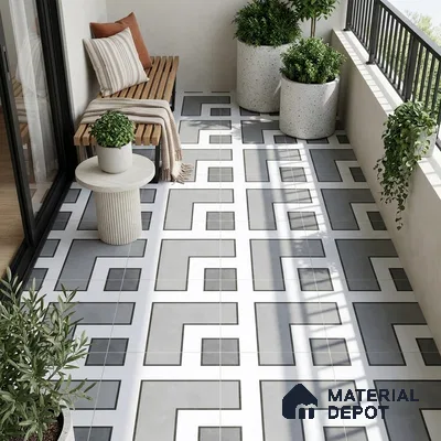 Moroccan Look Floor Tile TL 09399 | Matte Finish 2 ft x 2 ft Vitrified Tile - 12 mm | Suitable For Balcony, Bathroom, Dining Area | Please Expect a Slight Variation of Pattern