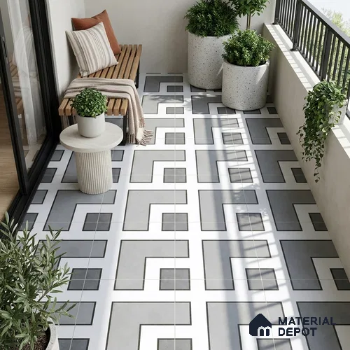 Moroccan Look Floor Tile TL 09399 | Matte Finish 2 ft x 2 ft Vitrified Tile - 12 mm | Suitable For Balcony, Bathroom, Dining Area | Please Expect a Slight Variation of Pattern