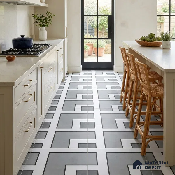 Moroccan Look Floor Tile TL 09399 | Matte Finish 2 ft x 2 ft Vitrified Tile - 12 mm | Suitable For Balcony, Bathroom, Dining Area | Please Expect a Slight Variation of Pattern
