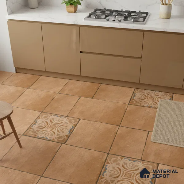 Stone Floor Tile TL 09400 C Lunar Stone 2 ft x 2 ft Matte Finish Anti Skid Vitrified Tile - 12 mm | Suitable for Balcony, Terrace & Coutyard
