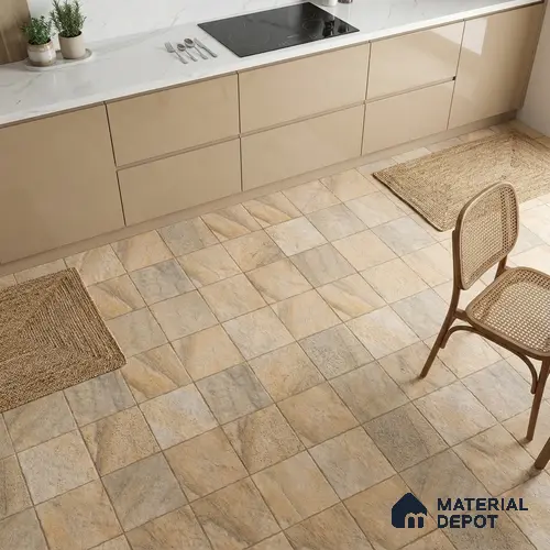 Stone Look Floor Tile TL 09401 | Matte Finish 2 ft x 2 ft Vitrified Tile - 12 mm | Suitable For Kitchen, Bathroom, Bedroom & Office