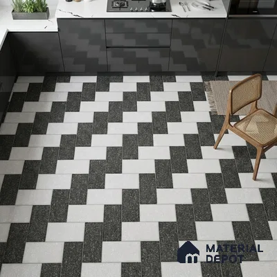 Stone Look Floor Tile TL 09402 | Matte Finish 2 ft x 2 ft Vitrified Tile - 12 mm | Suitable For Kitchen, Bathroom & Dining Area | Please Expect a Slight Variation of Pattern