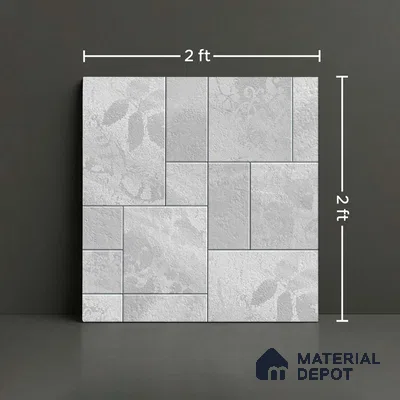 Stone Floor Tile TL 09404 B Mist Quartz 2 ft x 2 ft Matte Finish Anti Skid Vitrified Tile - 12 mm | Suitable for Balcony, Terrace & Coutyard