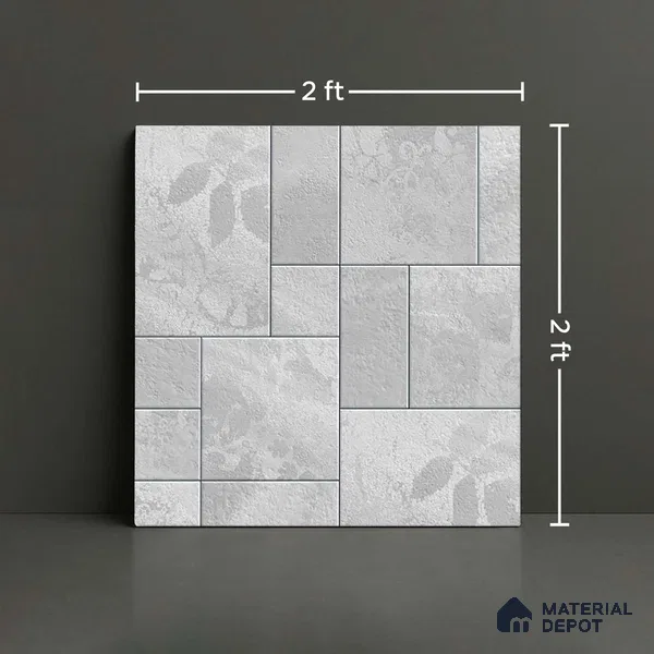 Stone Floor Tile TL 09404 B Mist Quartz 2 ft x 2 ft Matte Finish Anti Skid Vitrified Tile - 12 mm | Suitable for Balcony, Terrace & Coutyard